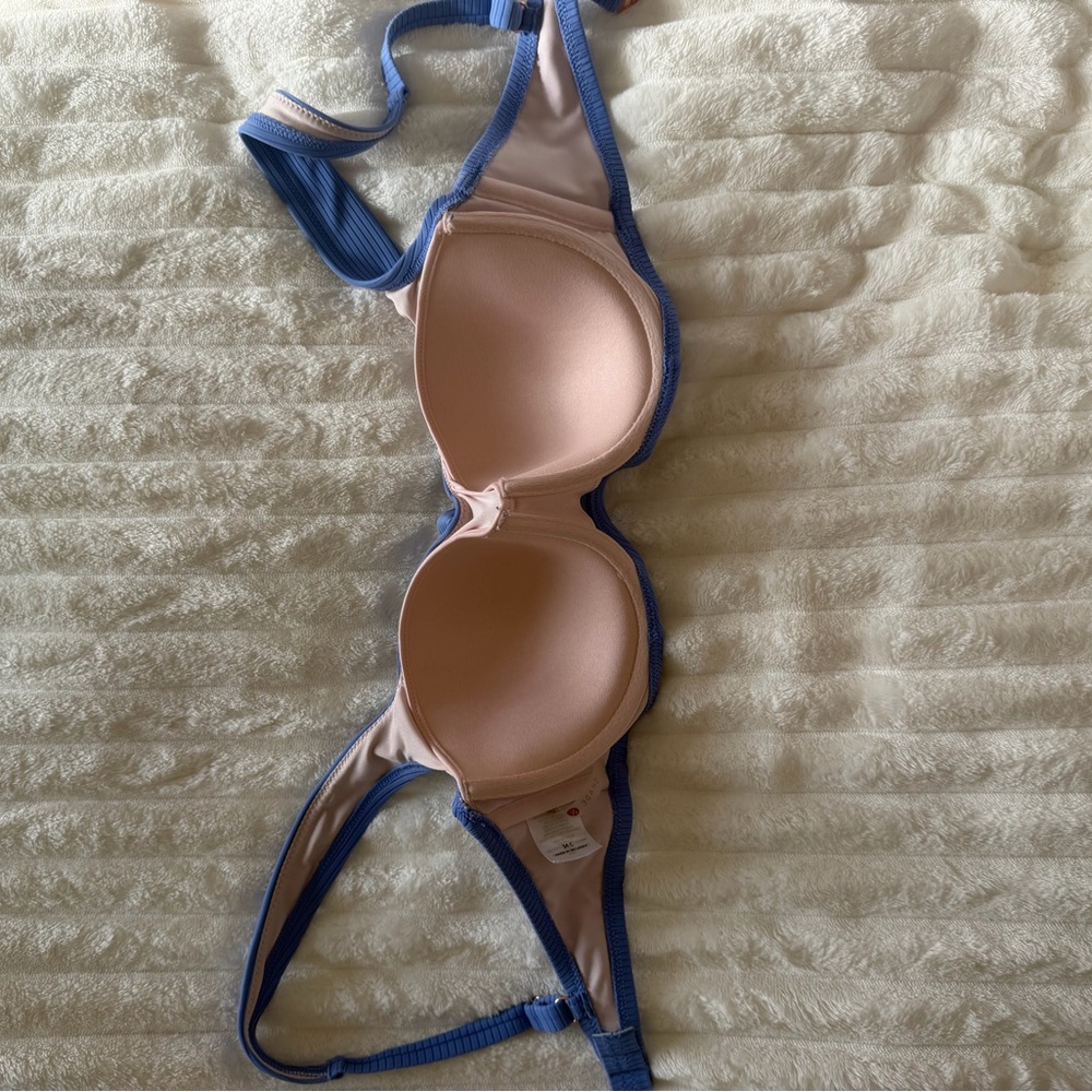 Oh Blue Ribbed Swim Bra - Picture 2 of 3